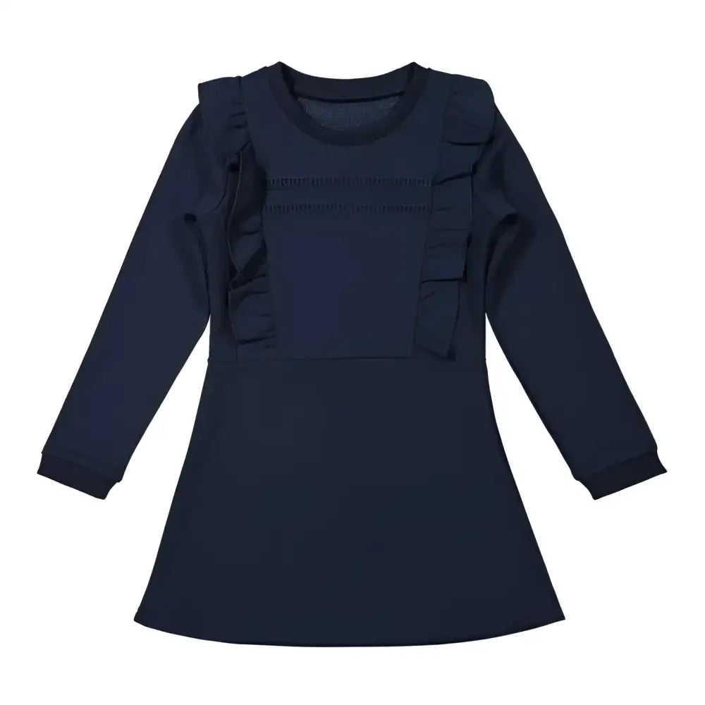 Jurk -- Rufles - 146 / Blauw - kinderkleding