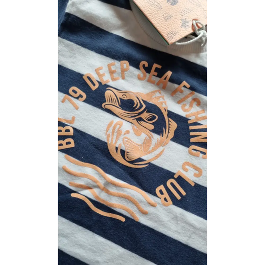 Shortsleeves -- Deep Sea Stripes - 74 / Blauw - kinderkleding