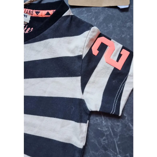 Shortsleeves -- Stripes - 98 / Zwart - kinderkleding