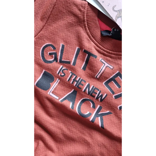 Sweater -- Glitter - 62 / Bruin - kinderkleding