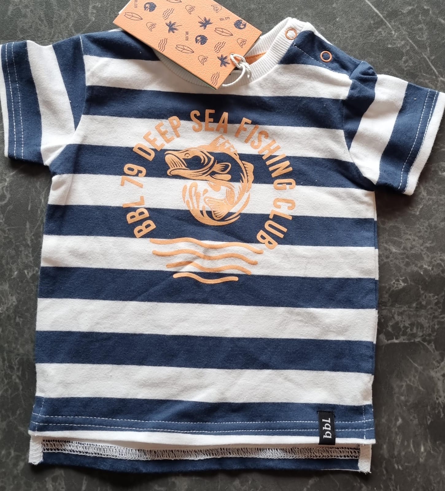 Shortsleeve -- Deep Sea Stripes - 74 / Blauw - kinderkleding