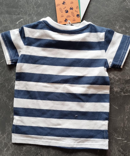 Shortsleeve -- Deep Sea Stripes - 74 / Blauw - kinderkleding