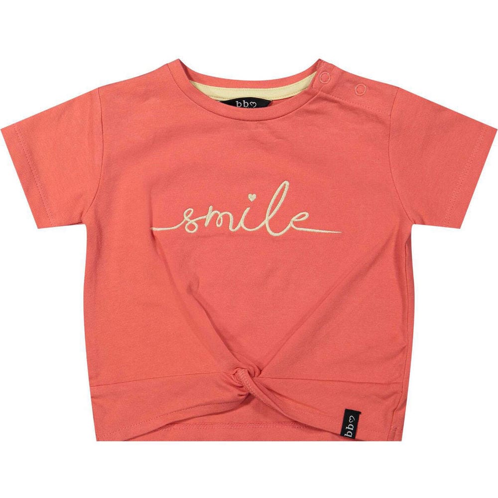 Shortsleeve -- Smile - 104 / Roze - kinderkleding