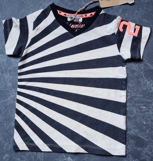 Shortsleeve -- Stripes - 98 / Zwart - kinderkleding