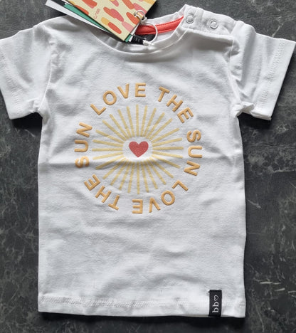 Shortsleeve -- Love the Sun - 68 / Wit - kinderkleding