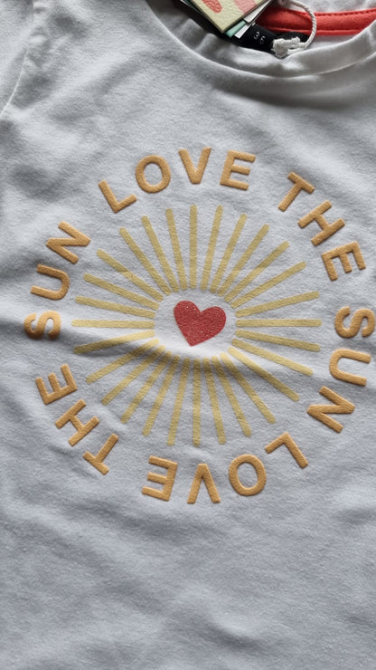 Shortsleeve -- Love the Sun - 68 / Wit - kinderkleding