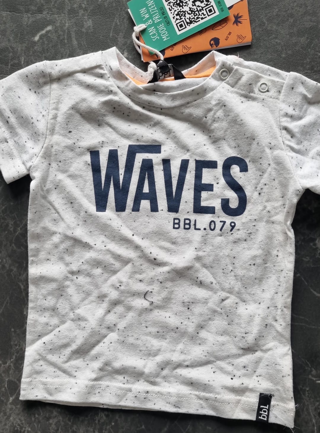 Shortsleeve -- BBL Waves - 74 / Wit - kinderkleding