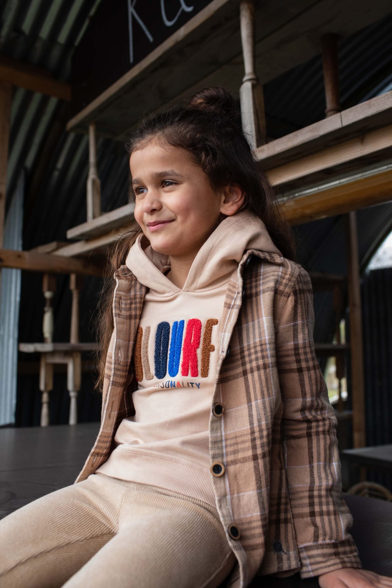 Hoodie -- Girl - 98/104 / Bruin - kinderkleding