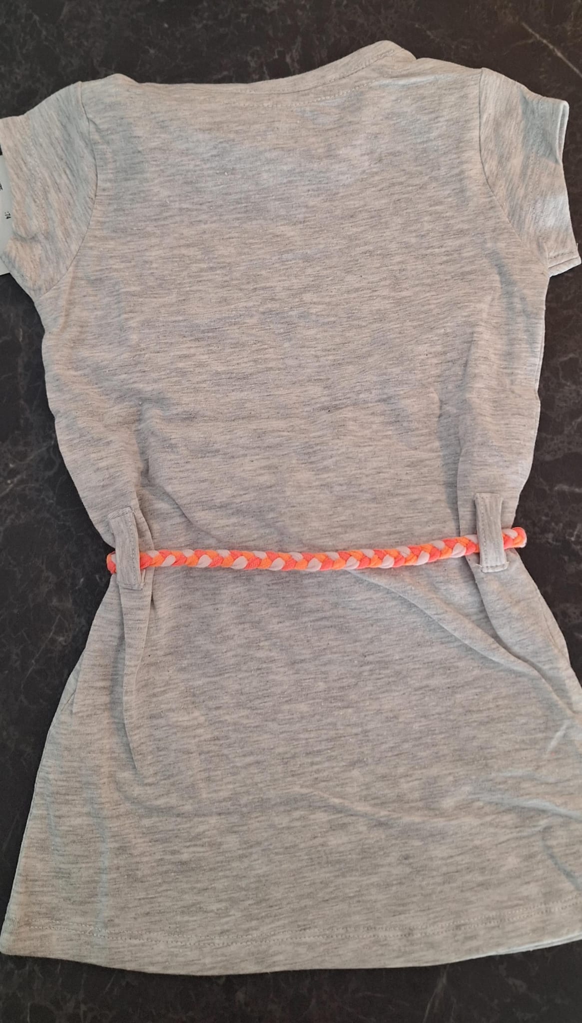 Jurk -- Basic Orange - 74 / Grijs - kinderkleding