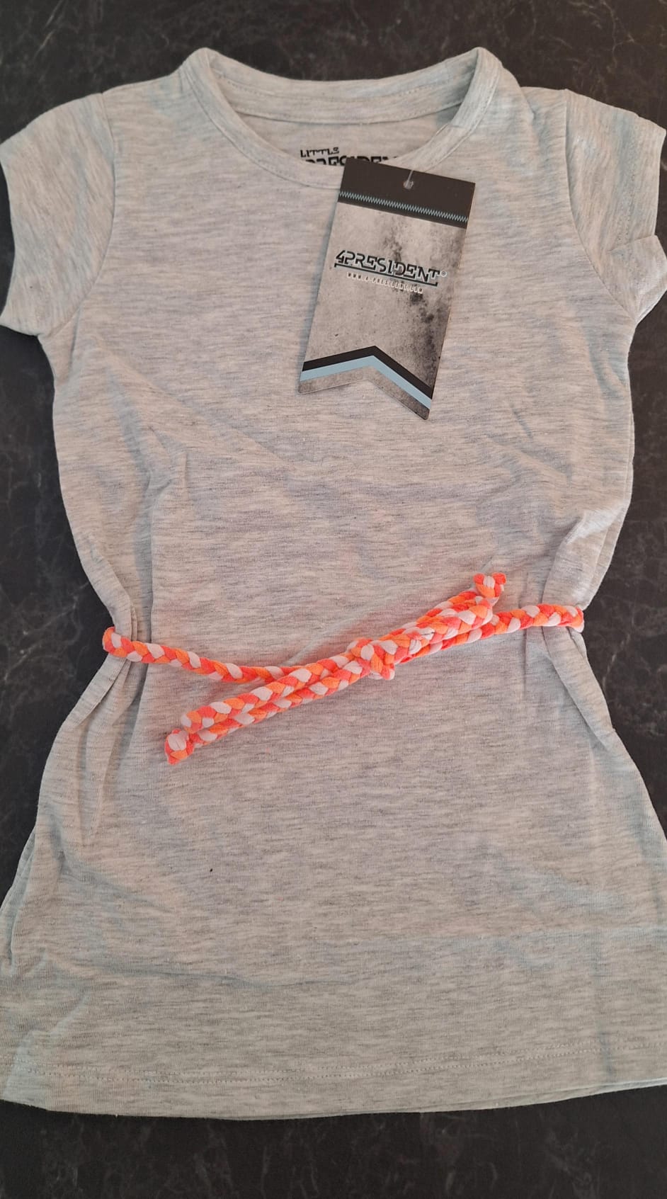 Jurk -- Basic Orange - 74 / Grijs - kinderkleding