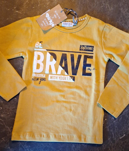 Longsleeve -- Brave - 98 / Geel - kinderkleding