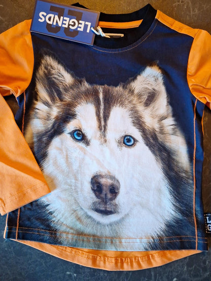 Longsleeve -- Lars Dog - 86/92 / Oranje - kinderkleding