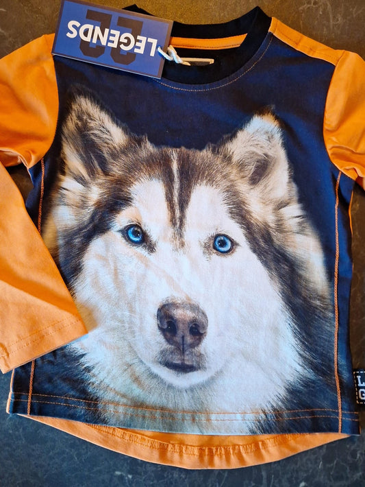 Longsleeve -- Lars Dog - 86/92 / Oranje - kinderkleding