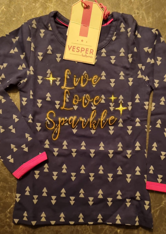 Longsleeve -- Sparkle - 104 / Blauw - kinderkleding