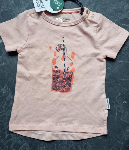 Shortsleeve -- Drink - 56 / Roze - kinderkleding