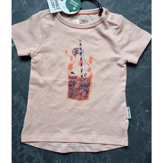 Shortsleeves Drink 56 / Roze kinderkleding